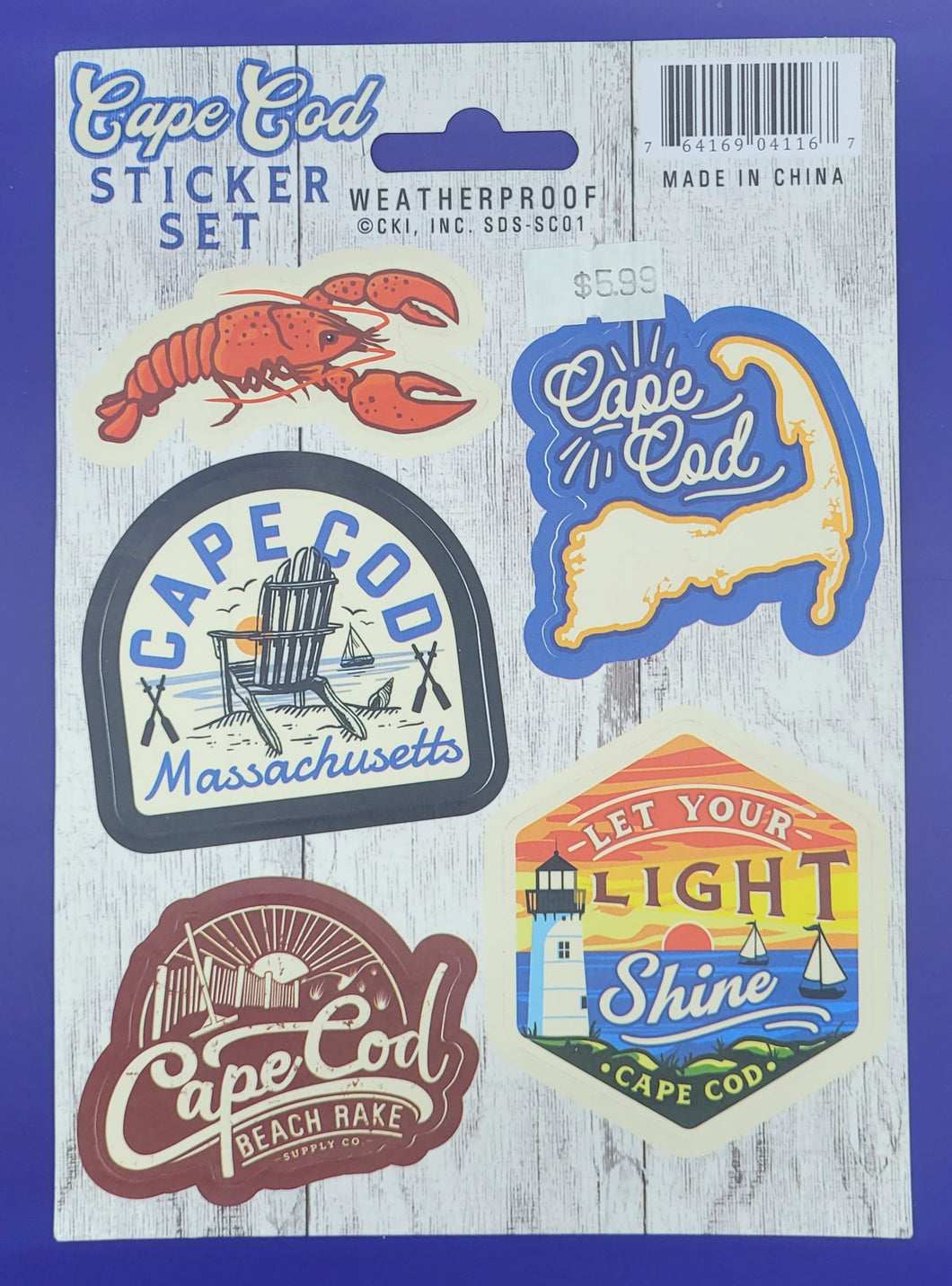 Cape Cod 5 Sticker Set